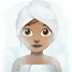 🧖🏽‍♀️ woman in steamy room: medium skin tone display on Apple